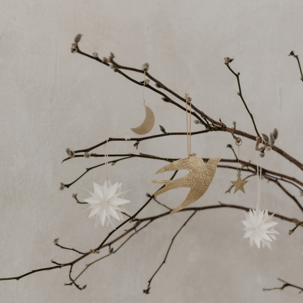 Kersthanger vogel 'Veel moois toegewenst' IK PAK JE IN